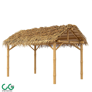 Bamboo shelter beach canopy 4 corner
